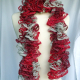 Creative Art Expressions Hand Knitted Crimson Christmas Ruffle Scarf
