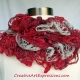 Creative Art Expressions Hand Knitted Crimson Christmas Ruffle Scarf Creative Art Expressions Hand Knitted Crimson Christmas Ruffle Scarf