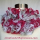 Creative Art Expressions Hand Knitted Candy Cane Ruffle Scarf