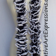 Creative Art Expressions Hand Knit Black & White Ruffle Scarf