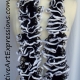 Creative Art Expressions Hand Knit Black & White Ruffle Scarf
