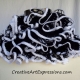 Creative Art Expressions Hand Knit Black & White Ruffle Scarf