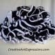Creative Art Expressions Hand Knit Black & White Ruffle Scarf Creative Art Expressions Hand Knit Black & White Ruffle Scarf