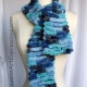 Creative Art Expressions Hand Knit Blue Skies Pom Pom Scarf Creative Art Expressions Hand Knit Blue Skies Pom Pom Scarf