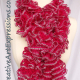 Creative Art Expressions Hand Knit Pink Topaz & Silver Ruffle Scarf