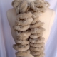Creative Art Expressions Hand Knit Furry Beige Ruffle Scarf