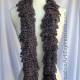 Creative Art Expressions Hand Knit Gray Frill Lace Soft Ruffle Scarf