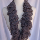 Creative Art Expressions Hand Knit Gray Frill Lace Soft Ruffle Scarf