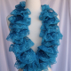 Creative Art Expressions Hand Knit Turquoise Lace Ruffle Scarf