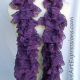 Creative Art Expressions Hand Knit Purple Lace Ruffle Scarf