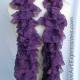 Creative Art Expressions Hand Knit Purple Lace Ruffle Scarf Creative Art Expressions Hand Knit Purple Lace Ruffle Scarf