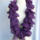 Creative Art Expressions Hand Knit Purple Lace Ruffle Scarf