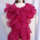 Creative Art Expressions Hand Knit Hot Pink Lace Ruffle Scarf