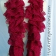 Creative Art Expressions Hand Knit Red Lace Ruffle Scarf