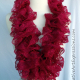 Creative Art Expressions Hand Knit Red Lace Ruffle Scarf