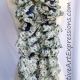 Knit Blue Flora Fabric Lined Ruffle Scarf