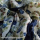Knit Blue Flora Fabric Lined Ruffle Scarf