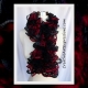 Hand Knitted Red Black & Gray Ruffle Scarf