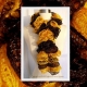 Knitted Black & Gold Ruffle Scarf Knitted Black & Gold Ruffle Scarf