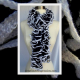 Knit Black & White Ruffle Scarf