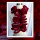 Hand Knit Furry Red Ruffle Scarf