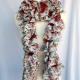 Hand Knit Orient Fabric Lined Ruffle Scarf