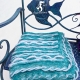 Sea Breeze Baby Blanket in Aqua with White Caps