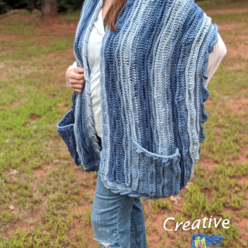 Sea Breeze Pocket Shawl Sapphire Seas
