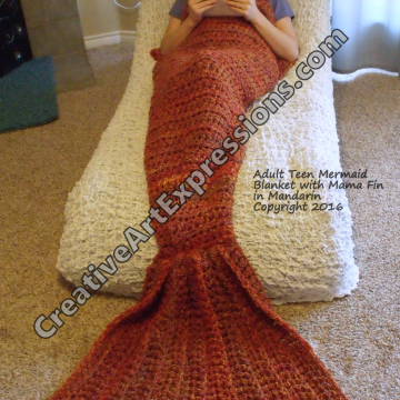 Mermaid Blanket in Mandarin
