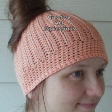 Adult Teen Messy Bun Hat in Coral