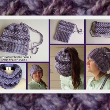 Messy Bun Ponytail Hat Cowl Combo
