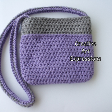 Back of Purple & Gray Camera Purse