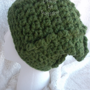 Bulky Ribbed Slouchy Hat in Grass Green