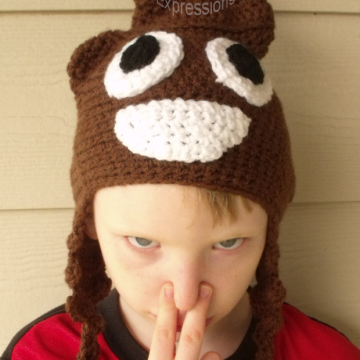 Poop Emoji Brown Hat Crocheted Child Size
