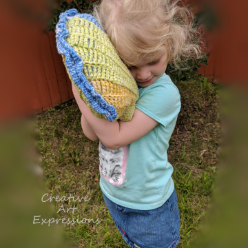 Rainbow Pillow in use