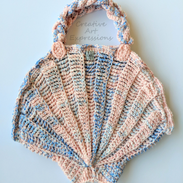 Pink & Blue Large Seashell Purse