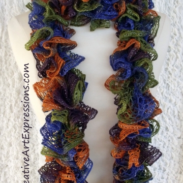 Creative Art Expressions Hand Knitted Disco Ruffle Scarf Creative Art Expressions Hand Knitted Disco Ruffle Scarf
