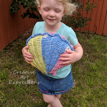 Rainbow Pillow in use