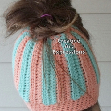 Messy Bun Hats, Pony Tail Hats, Beanies, Running Tocques, Crocheted