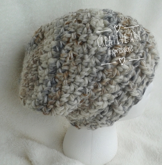 Chunky Slouchy Adult Teen Hat in Fossil