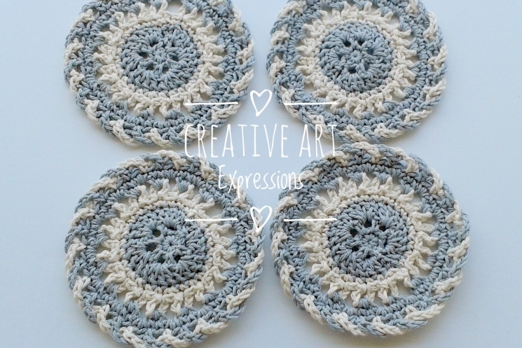 Gray & Ivory Crocheted Vintage Coasters