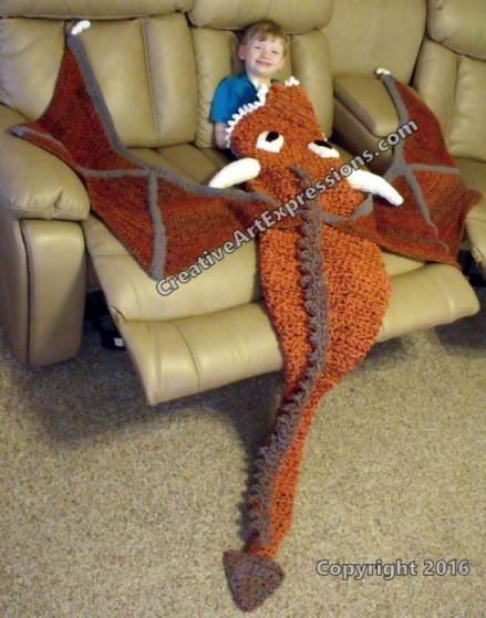 Orange & Wildfire Child Dragon Blanket