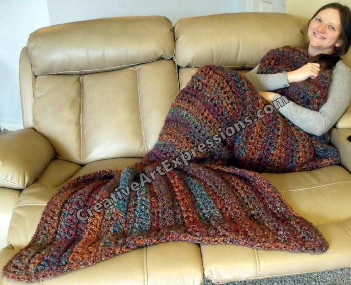 Thick Mermaid Blanket Adult Teen in Vintage