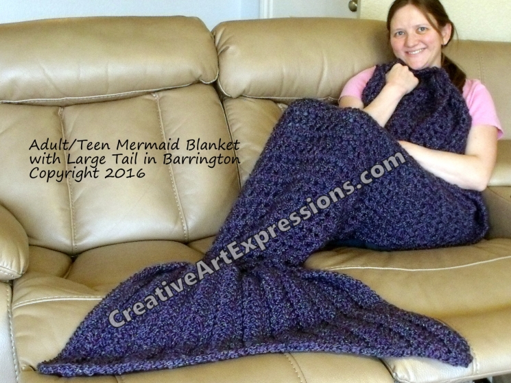 Mermaid Blanket Adult/Teen with Large Fin in Barrington.