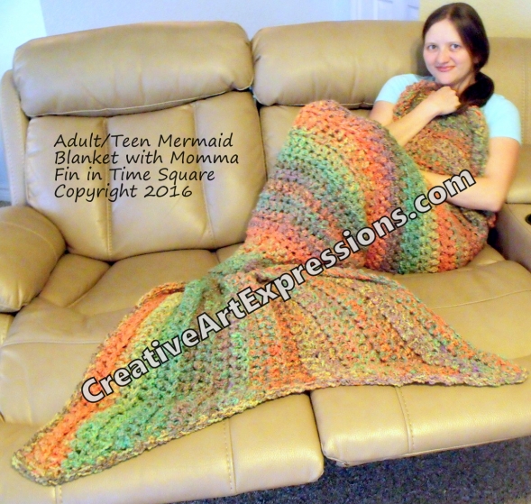 Adult Teen Mermaid Blanket in Time Square 