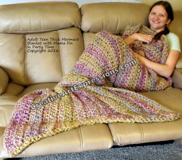 Thick Mermaid Blanket Adult Teen Party Time Mama Fin