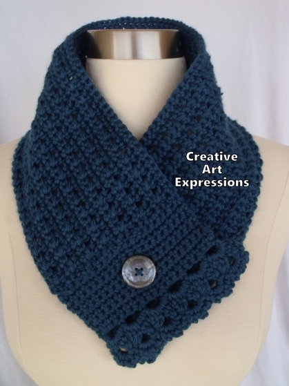 Teal Or Ocean Lacy Neckwarmer