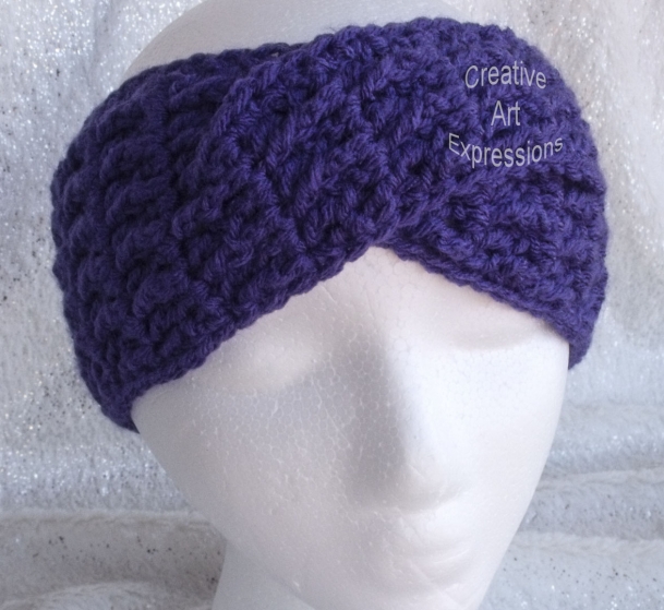 Head Band Twisted in Grape