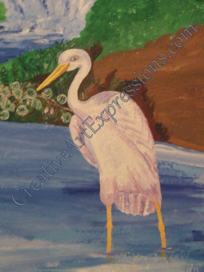 Creative Art Expressions Hand Painted Wooping Crane. 8-4-2011 Creative Art Expressions Hand Painted Wooping Crane. 8-4-2011