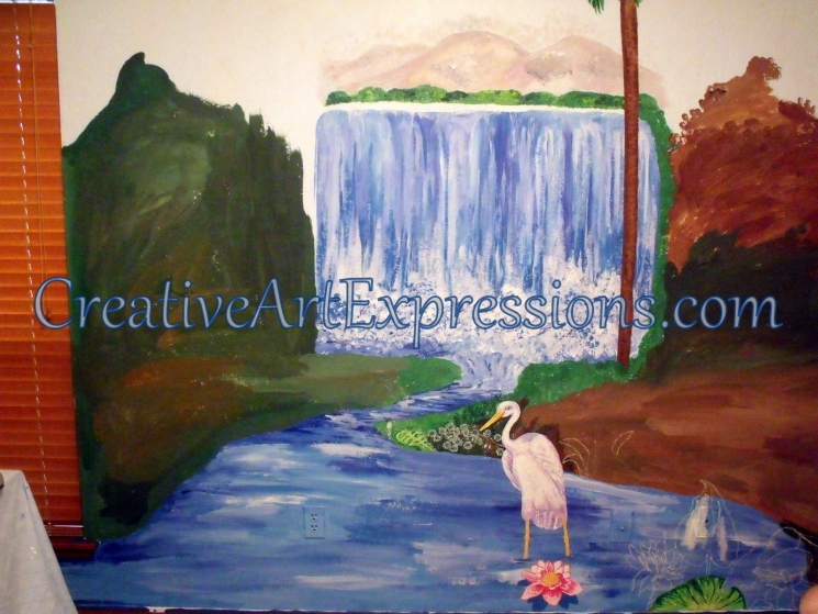 Creative Art Expressions Hand Painted Rainforest Mural In Progress. 8-17-2011 Creative Art Expressions Hand Painted Rainforest Mural In Progress. 8-17-2011